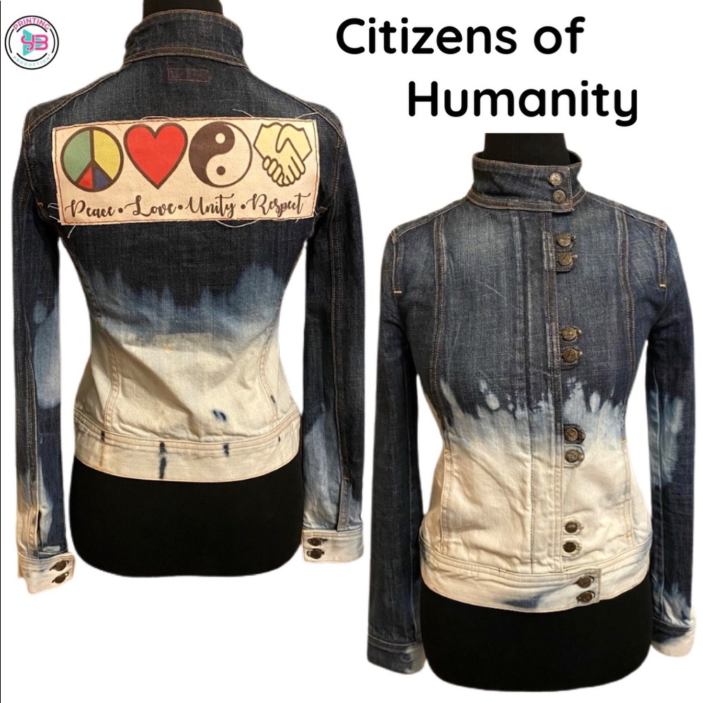 Citizens of Humanity Customized Distressed Denim Jacket Women’s Size Small